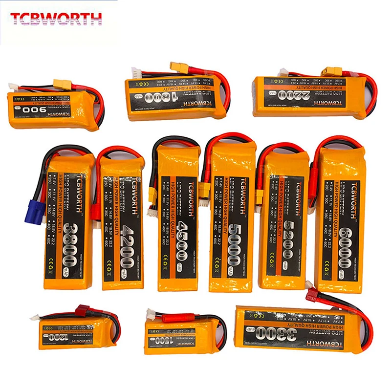 Bateria lipo 3s rc 3s 11.1v 5000mah 25c 35c 60c para avião rc helicóptero quadrotor carro barco aeronaves baterias de lítio 3s