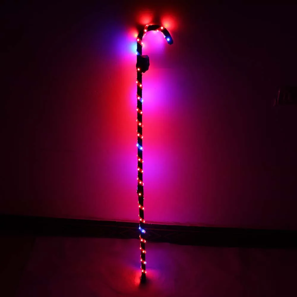 LED Crutch Light Up Cane Belly Dancing Flashing White Canes Women Men Jazz Dance For Stage Performance Party As Gift