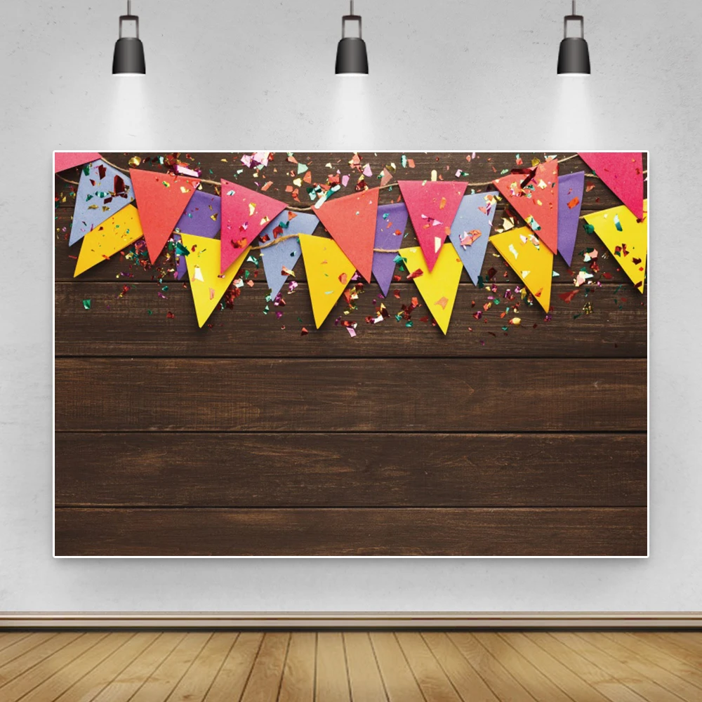 Black Texture Wooden Board Wall Bunting Flags Banners Poster Celebration Ceremony Protrait Photography Background Photo Backdrop