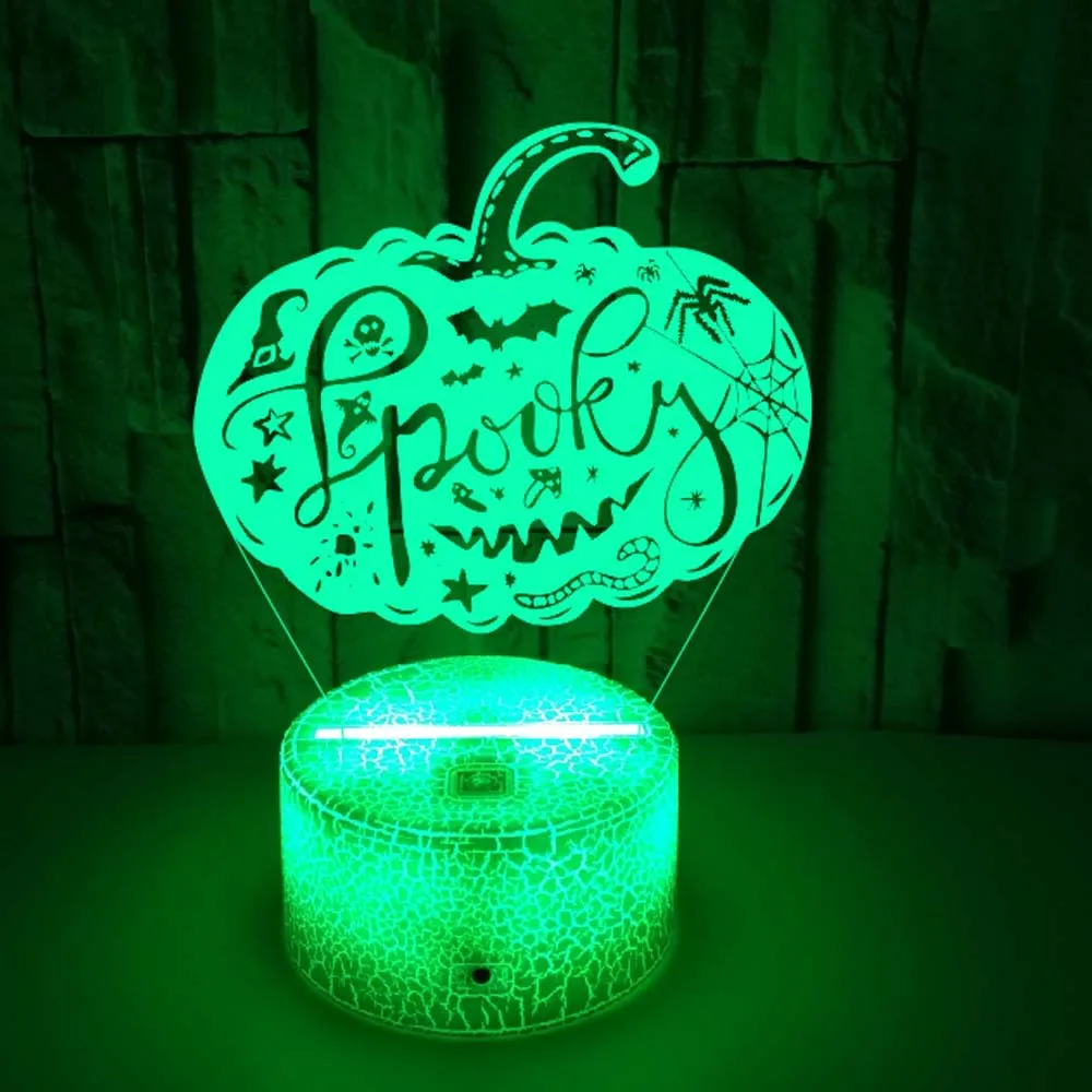 New Halloween Pumpkin 3d Night Light Led Touch 3d Light  Colorful Touch Color Remote Touch switch Table Usb Nightlight