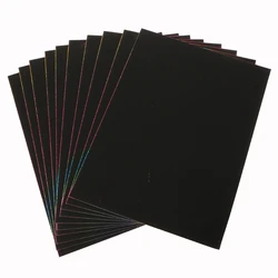 10 Sheets A4 Magic Scratch Art Painting Paper With Drawing Stick Kids Toy Gift