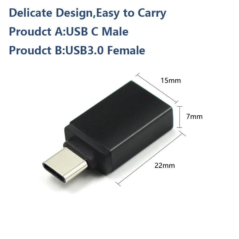 5pcs Type C Adapter Type-C to USB 3.0 OTG Cable Adapter USB C Converter for phone One plus 6 5 mi 8 USB C OTG Adapter