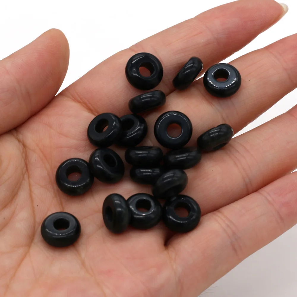 Großhandel 100 Stück Natursteinperlen, großes Loch, Abacus-Form, Agts-Steinperlen für die Herstellung von Schmuck, Halsketten, Loch 4 mm, Größe 5 x 10 mm – Detail 25