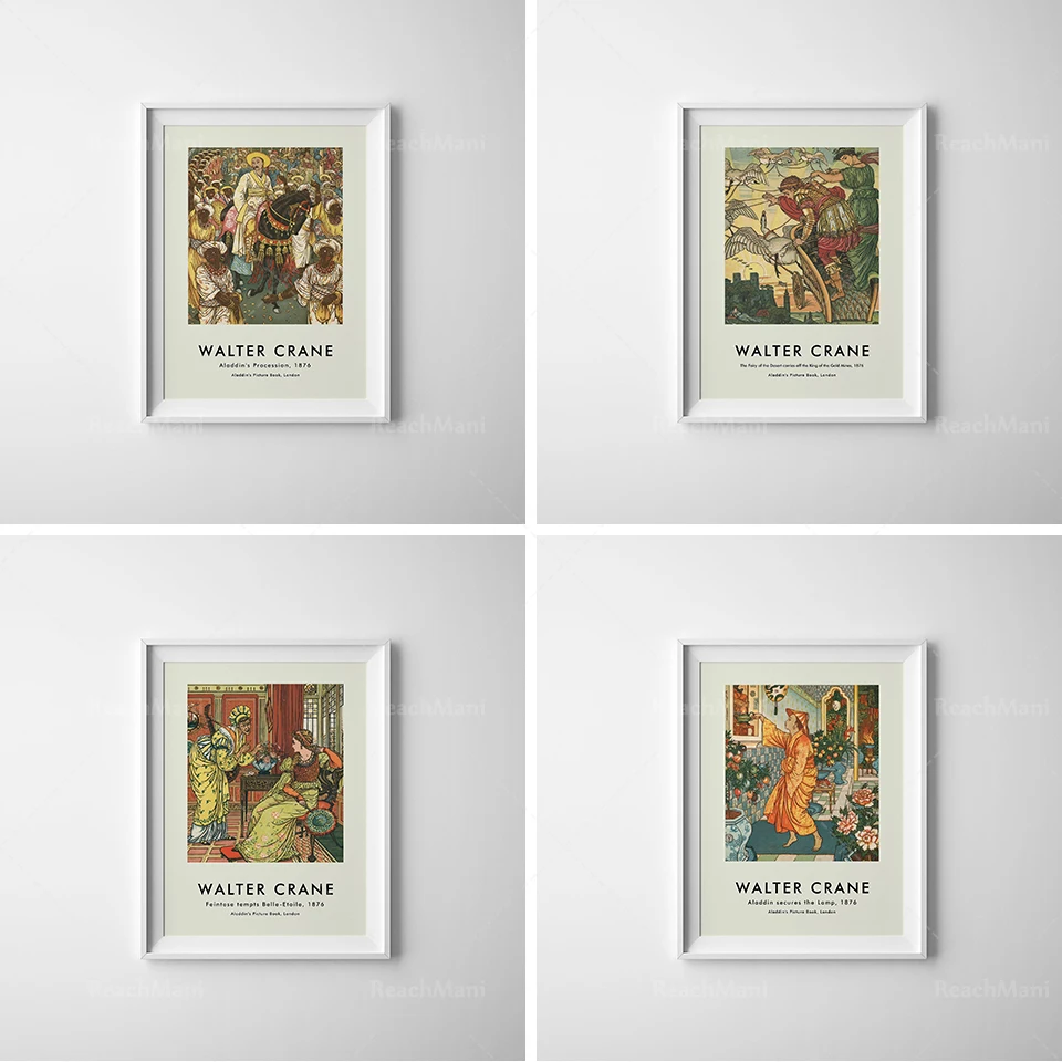 Walter Crane Exhibition Poster Printed Picture-Home Decoration-