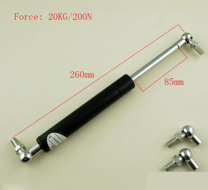 2pcs 20kg/200N 250mm Hole Pitch 85mm Stroke Gas Spring Damper for Furniture Car Force Gas Strut Door