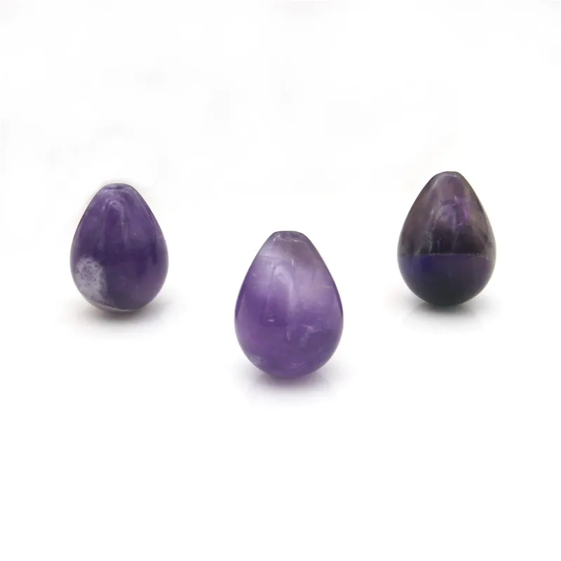 

Natural Amethyst Half Drilled Beads Semi Hole Teardrop 15x19mm Natural Stone For Jewelry Making DIY Pendant Earrings Craft