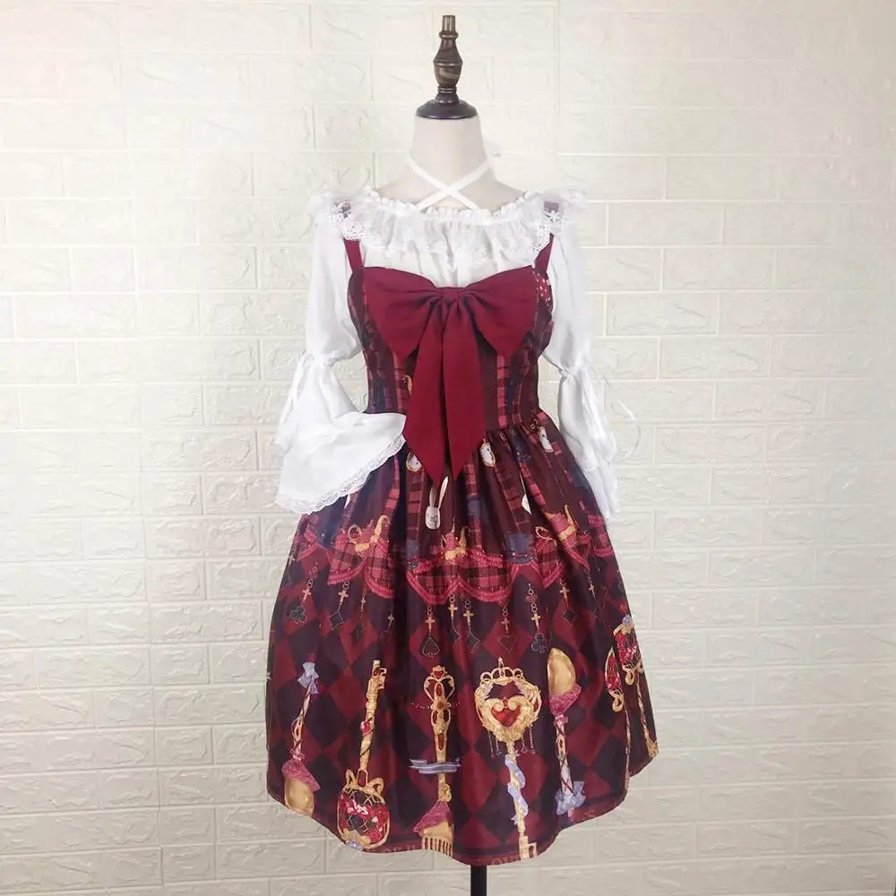 Nhật Bản Cung Điện Ngọt Công Chúa Lolita Đầm Vintage Cao Cấp In Victoria Đầm Kawaii Cô Gái Gothic Lolita Cos Loli