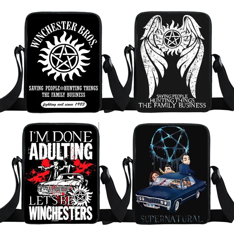 Teenagers Supernatural Crossbody Bags Travel Messenger Bag School Shoulder Bags Casual Handbags Men Purse Boys Carrying Bags