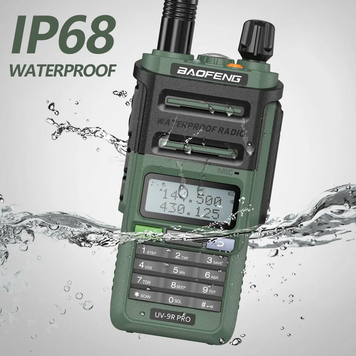 Baofeng UV-9R 프로 V2 방수 무전기, IP68 C 타입 충전기, VHF UHF 햄 라디오, 50km 장거리 업그레이드, UV-9R 플러스