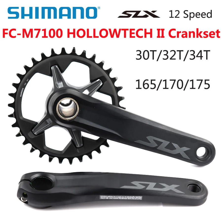 SHIMANO DEROE SLX FC-M7100 FC M7100 Crankset M7100 12-Speed 30T 32T 34T 165MM 170MM 175MM HOLLOWTECH II MTB Crankse Bicycle Part