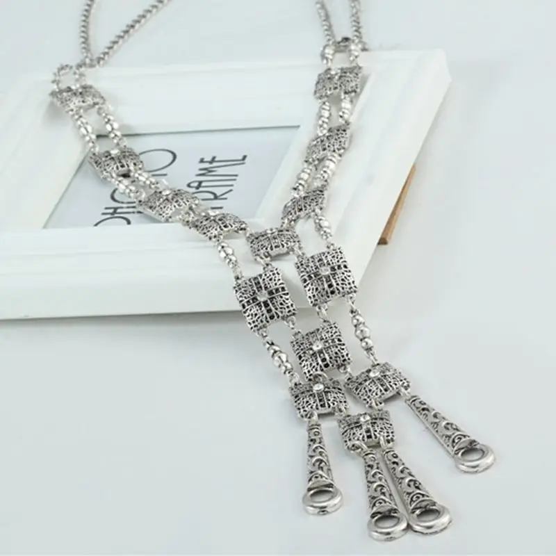 2009 New Fashion Retro Water Trickle Necklace Alloy Hand-made Long Necklace Factory Direct Selling