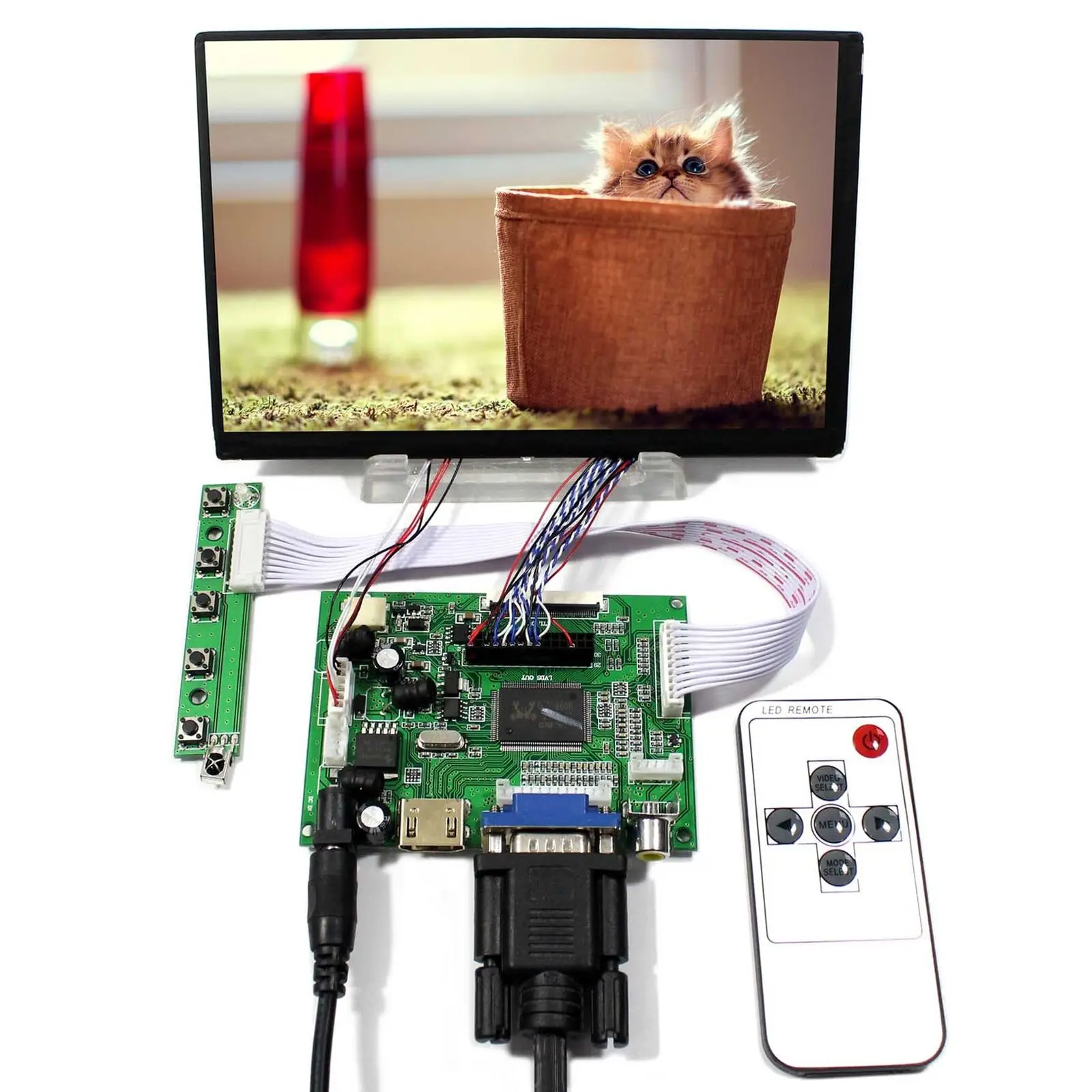 

Yqwsyxl 7" inch 1280x800 N070ICG LD1 N070ICG-LD1 IPS LCD Panel with HD VGA 2AV Remote LCD Controller Board