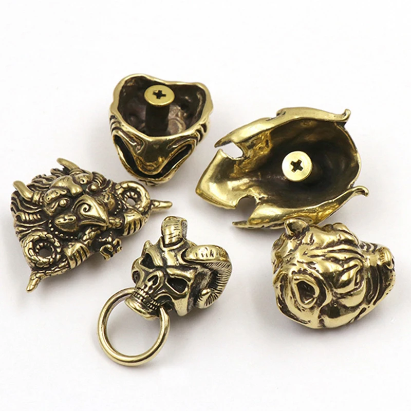 Devil Skull Cerberus Mosnster Distress Brass Screw Back Purse Button Choncos Buckle For Leather Craft Wallet Bag Accessories