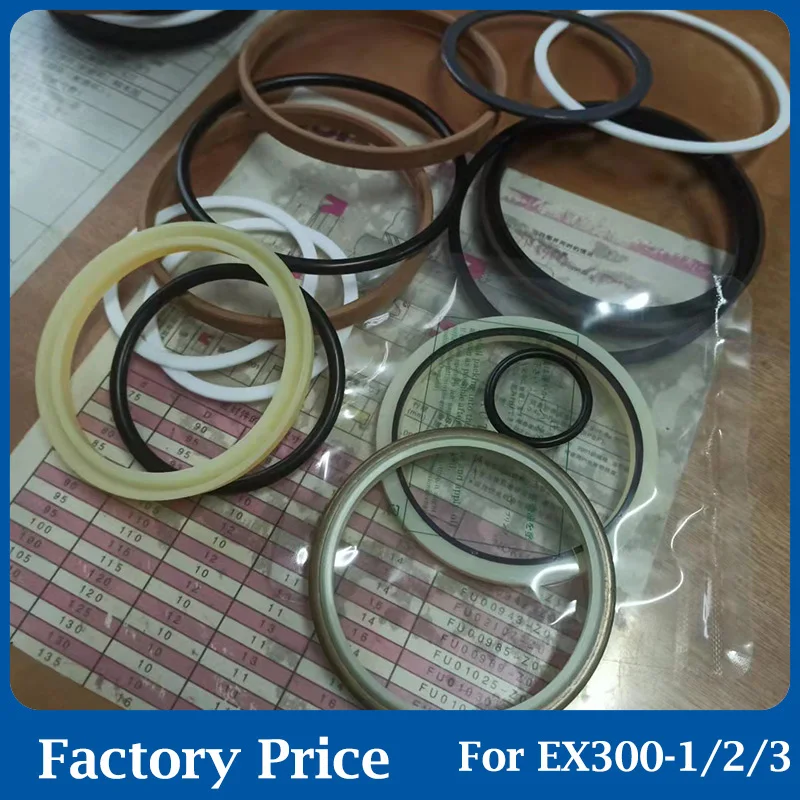 

4SETS EX300-1 EX300-2 EX300-3 Hydraulic Arm/Boom/Bucket Cylinder Seal Kit 9123264 9123263 9123265 for Hitachi Excavator Oil Seal