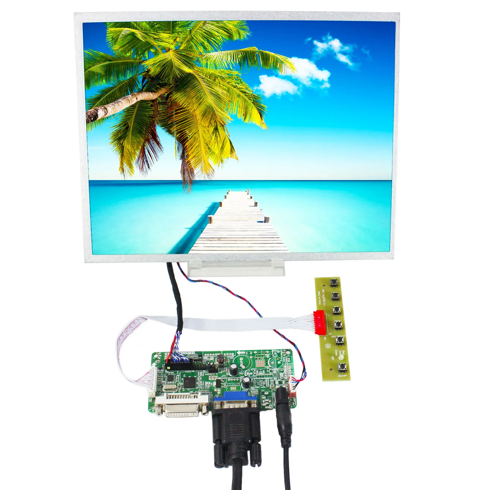 

12.1" AC121SA01 800x600 LCD Screen with VGA+DVI LCD Controller Board RT2281