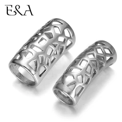 Stainless Steel Hollow Tube Bar Beads Large Hole for 8mm 6mm Leather Cord Bracelet Necklace Jewelry Making Slide Charms