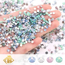 SS4-SS30 Opal Color Rhinestones Non Hotfix Crystal Flatback Round Glue On Glass Rhinestones DIY 3D Nail Art Gems For Decorations