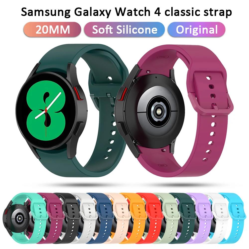 

20mm Original Watch Band For Samsung Galaxy Watch 4 40MM/44mm Strap For Gear S2 Classic/galaxy watch4 classic 42MM/46mm Correa