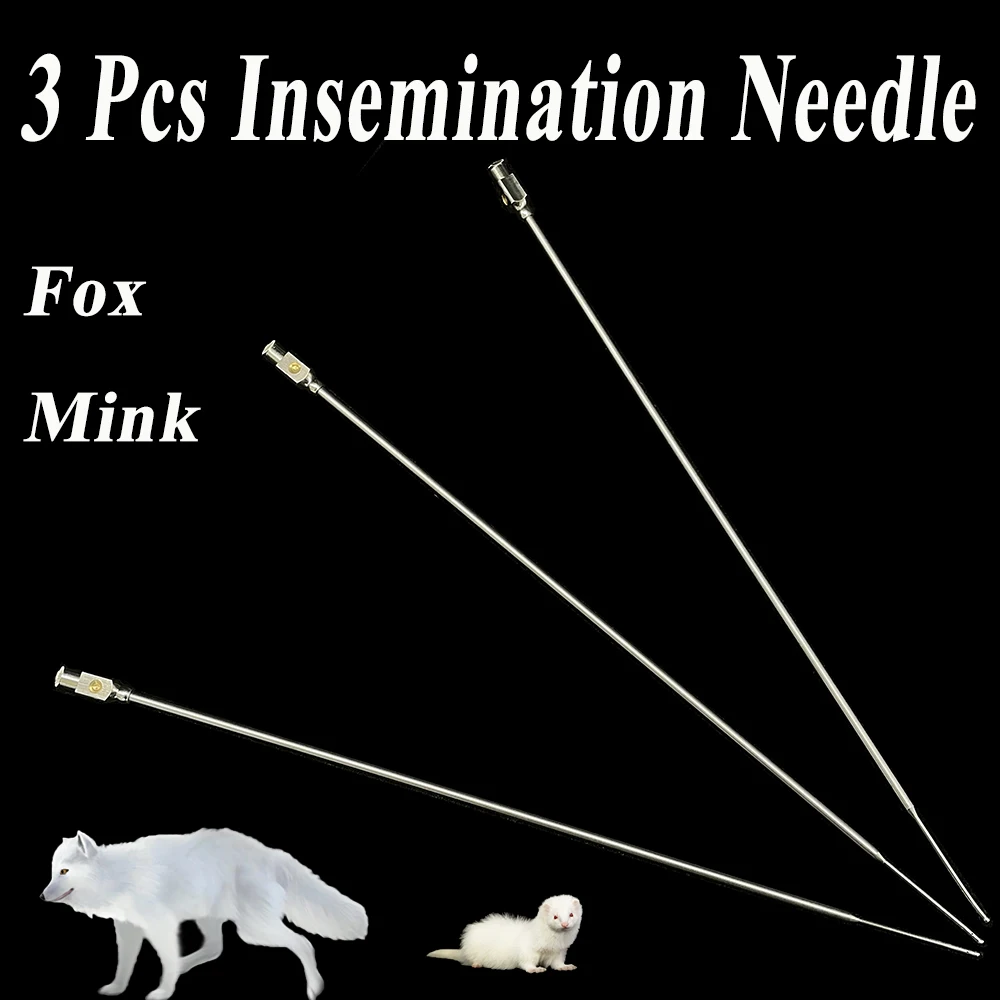 

3PCS Fox Mink Stainless Steel Artificial Insemination Needle Side Shot Sperm Injection Semen Deposition Supplies Farming Tools