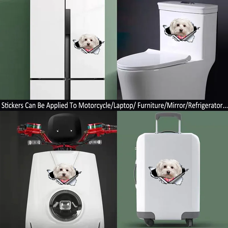 A0108 #13 Cm/20Cm Zelfklevend Sticker Schattige Maltese Hond Auto Sticker Waterdichte Auto Decors Op Bumper Achterruit Laptop