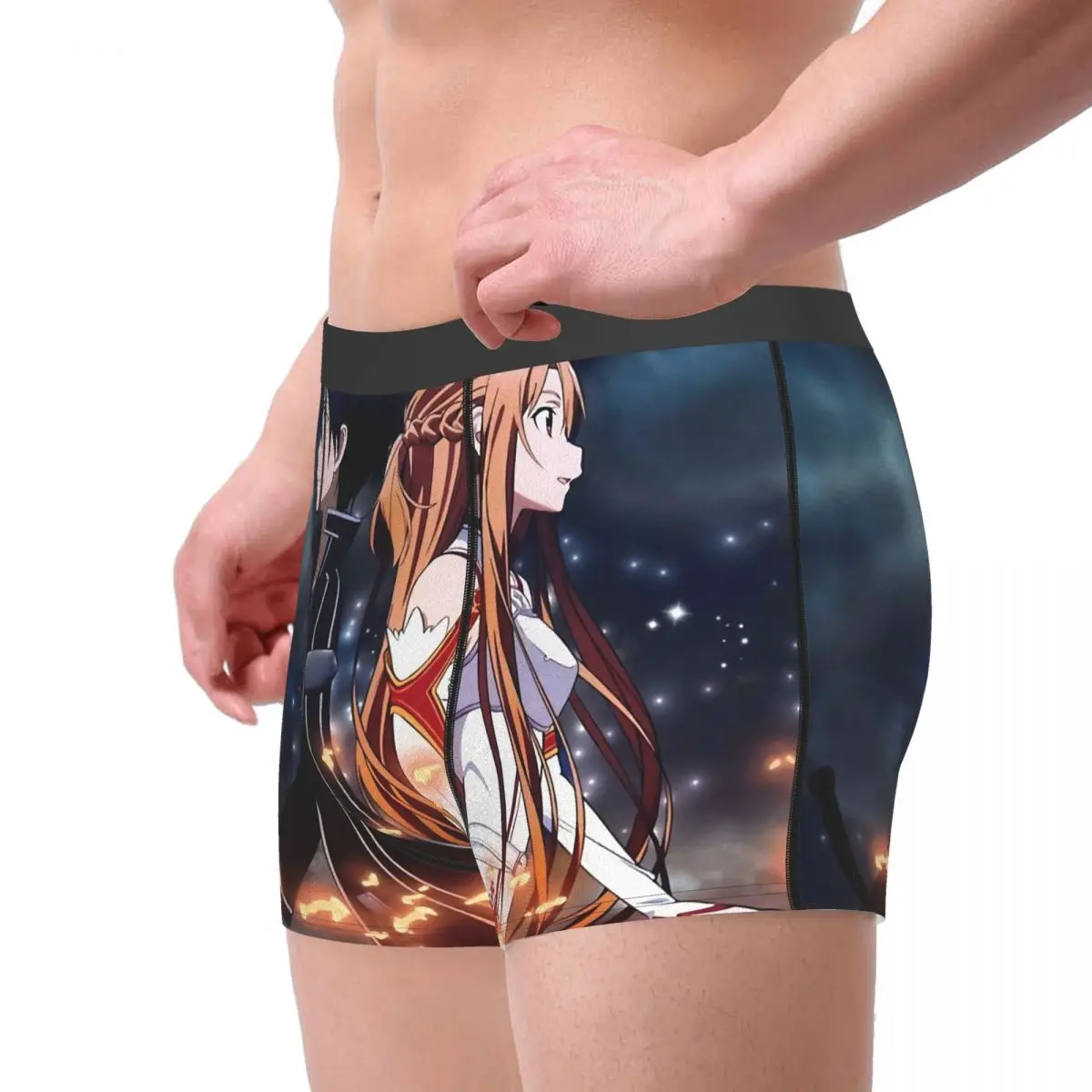 Sword Art Online Sao Kirito And Asuna Underpants Homme Panties Man Underwear Print Shorts Boxer Briefs