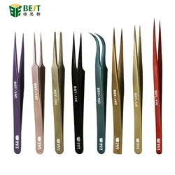 1Piece Ultra Precision Tweezers Antimagnetic Electroplate Forceps for Mobile Phone Tablet PC Picking Repair Tools