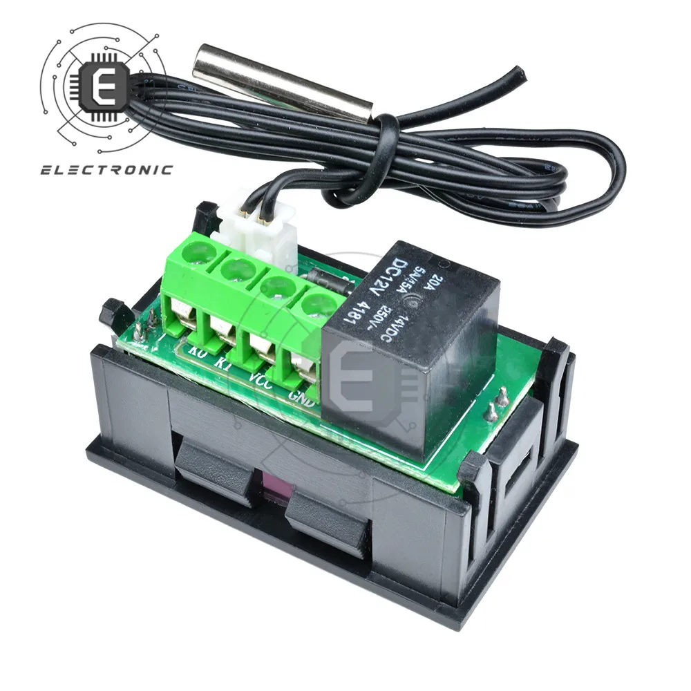 W1218 Digital Display Thermostat Temperature Controller For Incubator With Probe DC 12V Red/Blue