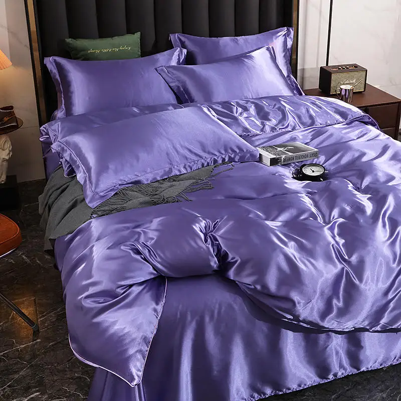 Imagem -04 - European Estilo Silk Bedding Grupo Bedding Grupo Dormir Pure Silk Duvet Cover Silky Bed Cover Pcs