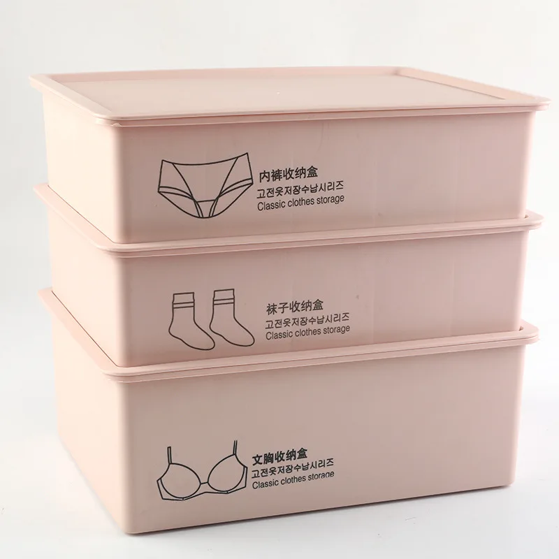 Large Underwear Storage Box Set for Home Bedroom Plastic Wardrobe Drawer Type Bra 10 Grid Underwear 15 Grids Socks Storage Box