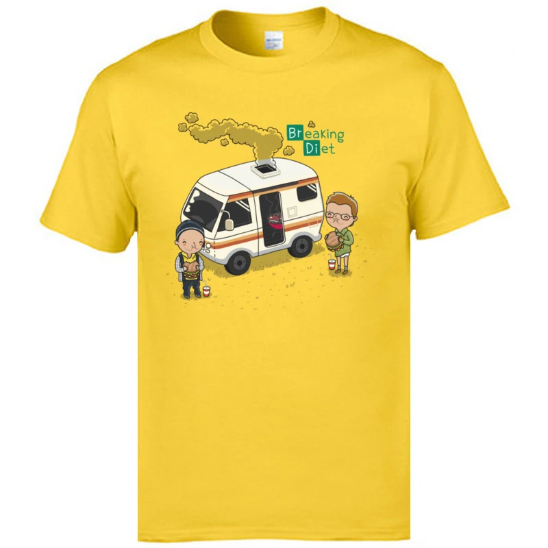 Design Breaking Diet Van Car Student T Shirt 2019 Latest Cartoon Tshirts Hiphop 100% Cotton Breaking Bad Men Tshirt Heisenberg