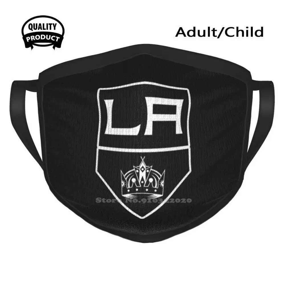 The Kings Of Los Angeles City desainer hitam bernapas masker mulut dapat digunakan kembali Logo tim hoki olahraga