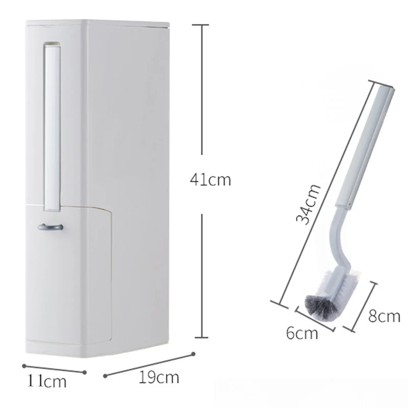 Plastic Trash Can Set Toilet Brush Waste Bin Dustbin Garbage Bag Dispenser xobw image 2