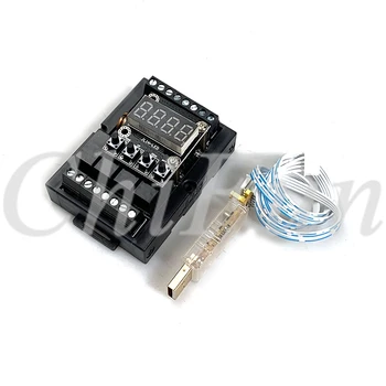 PLC FX1N-10MRY relay digital tube integrated machine 1AD(0-10V) 1DA(0-3.3V) programming controller with program cable USB TTL