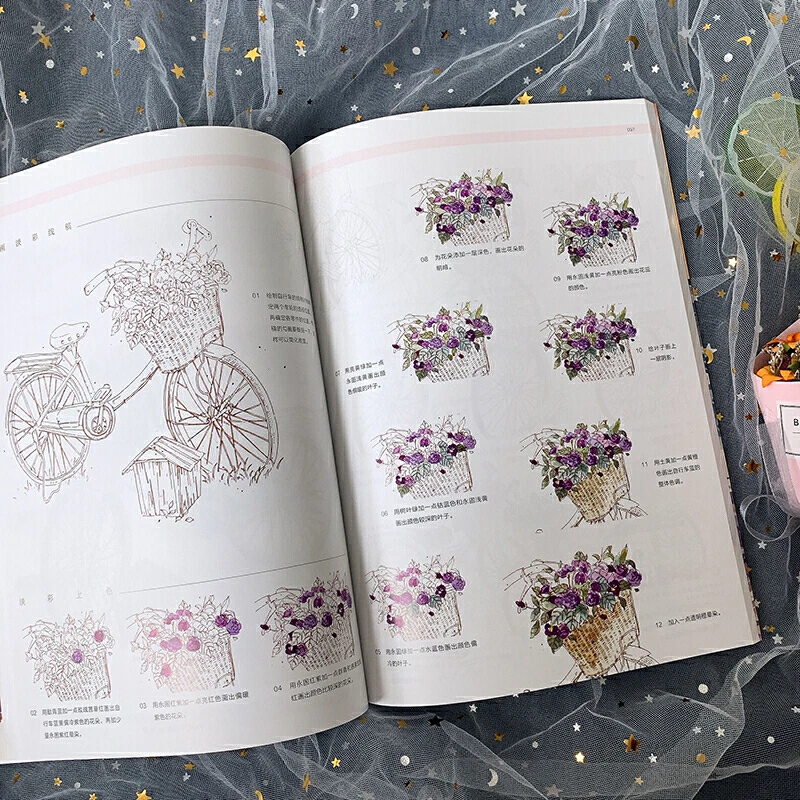 Japanese Street View Pen Light Color Drawing Technique Book Pen Painting Copy Book Watercolor Painting Tutorial Book