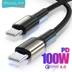 KUULAA USB Type C to USB C Cable for Samsung Galaxy S9 PD 100W Fast Charger Cable for Macbook Support Quick Charge 4.0 USB Cord