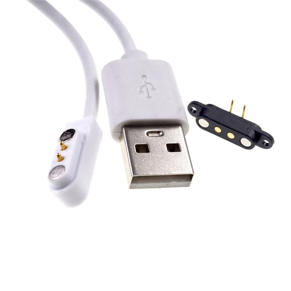 마그네틱 USB 충전 케이블, 수컷 암컷 플러그, 포고 핀 커넥터, 전원 솔루션, 2 핀 자석 접촉 패드, PCB 전원 케이블, 1 세트