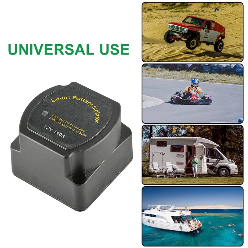 12V 140 Amp Dual Battery Smart Isolator Sensitive Relay Specially Deigned for ATV, UTV, Boats, RV's