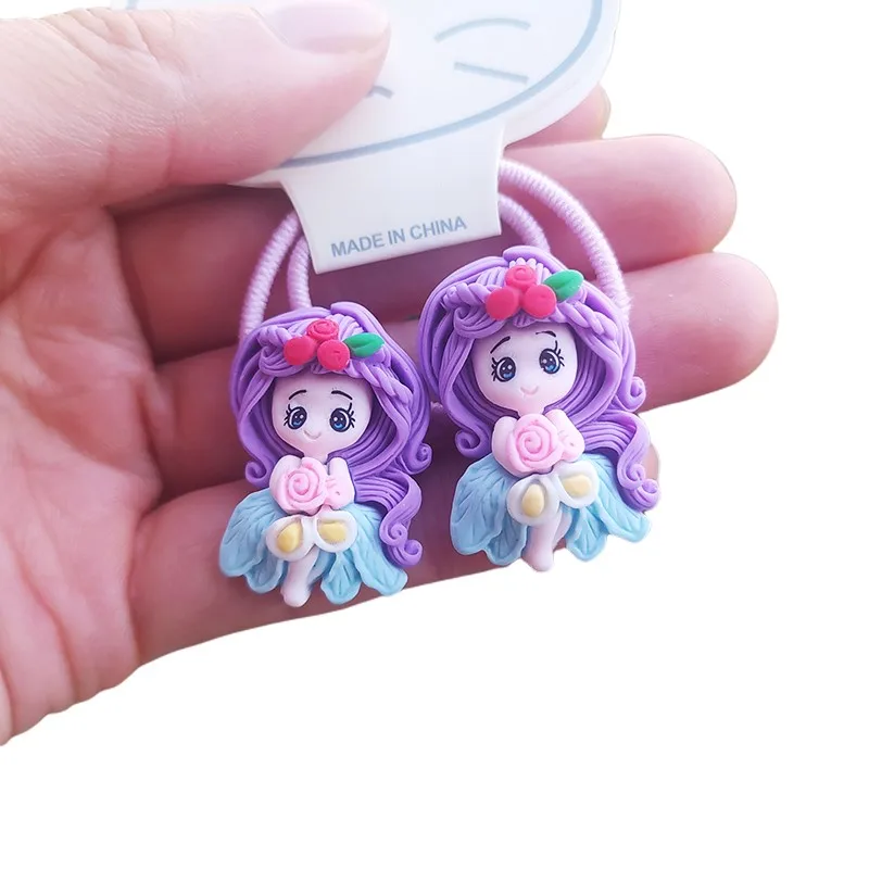 2PCS Cartoon Cute Princess Kids Elastic Hair Bands Children Hair Ties Girls Hair Accessories Baby Headdress