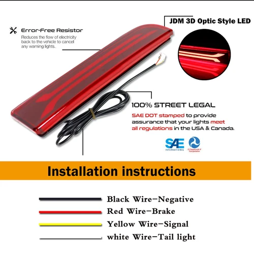 Imagen 2 del producto Luces reflectoras de parachoques LED ópticas iJDM 3D para Mitsubishi Lancer Evo X Outlander, luces antiniebla traseras/freno y luz de señal de giro