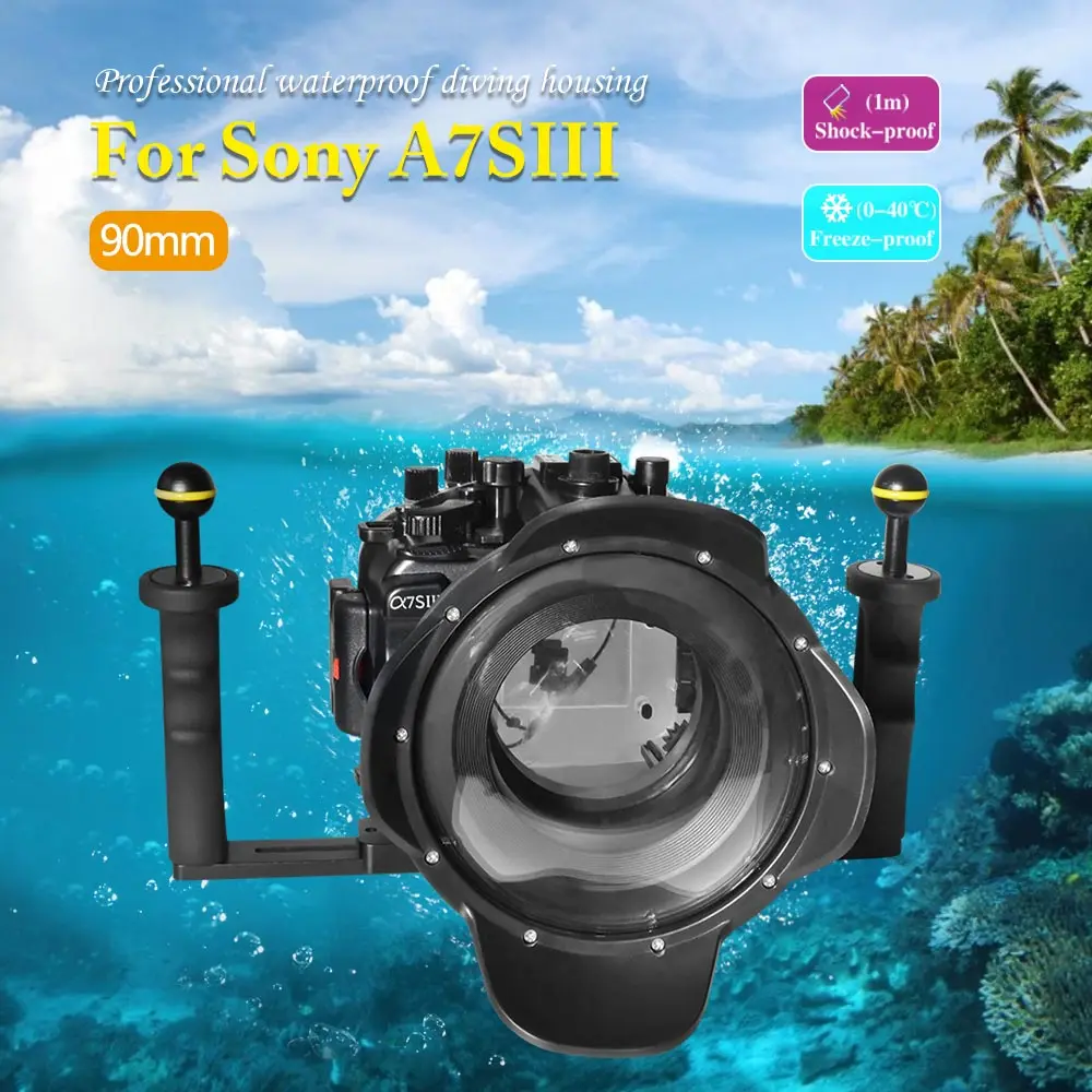 Seafrogs Underwater Camera Diving Housing Aluminum Alloy Tray Flash Strobe Dome Port For Sony A7SIII Diving Equipment