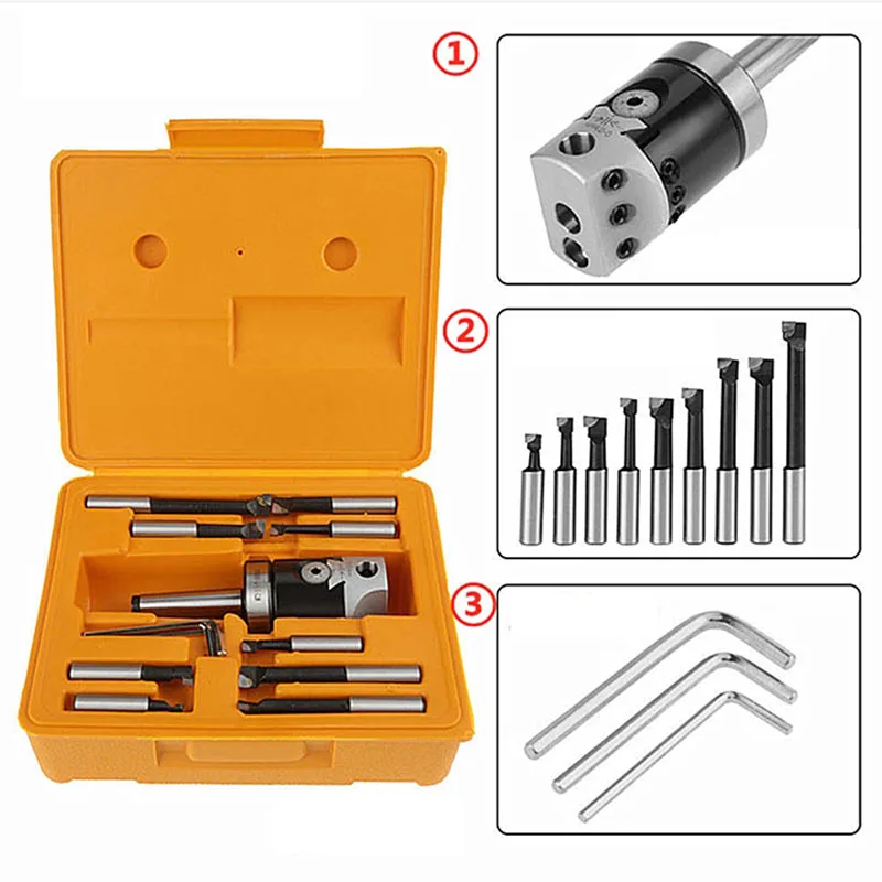 F1 12 50mm Boring tools MT2 MT3 MT4 C20 C25 NT30 BT30 R8 tool holder12mm Draw Bars Boring Head Tool Set for CNC Machine milling