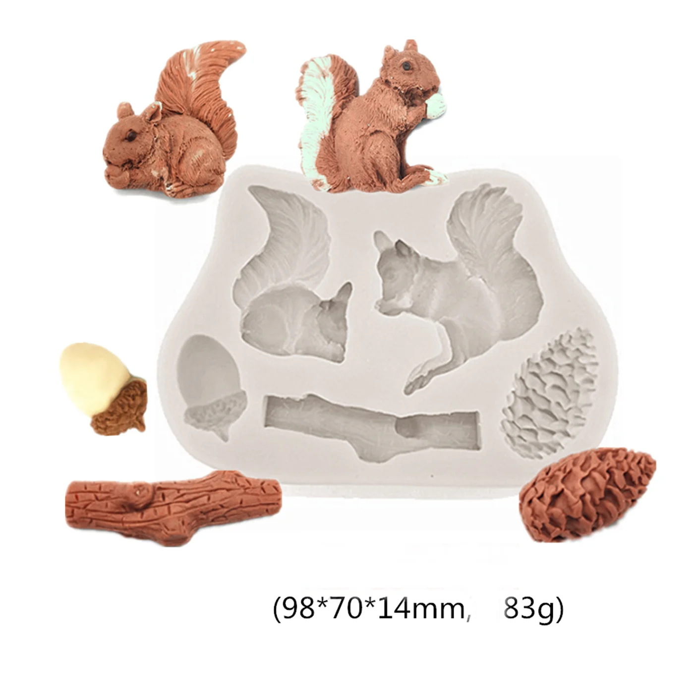 Luyou Squirrel, Tree, Mushroom Silicone Cake Mold Fondant Molds Cake Decorating Tools Resin Mold Baking Accessories