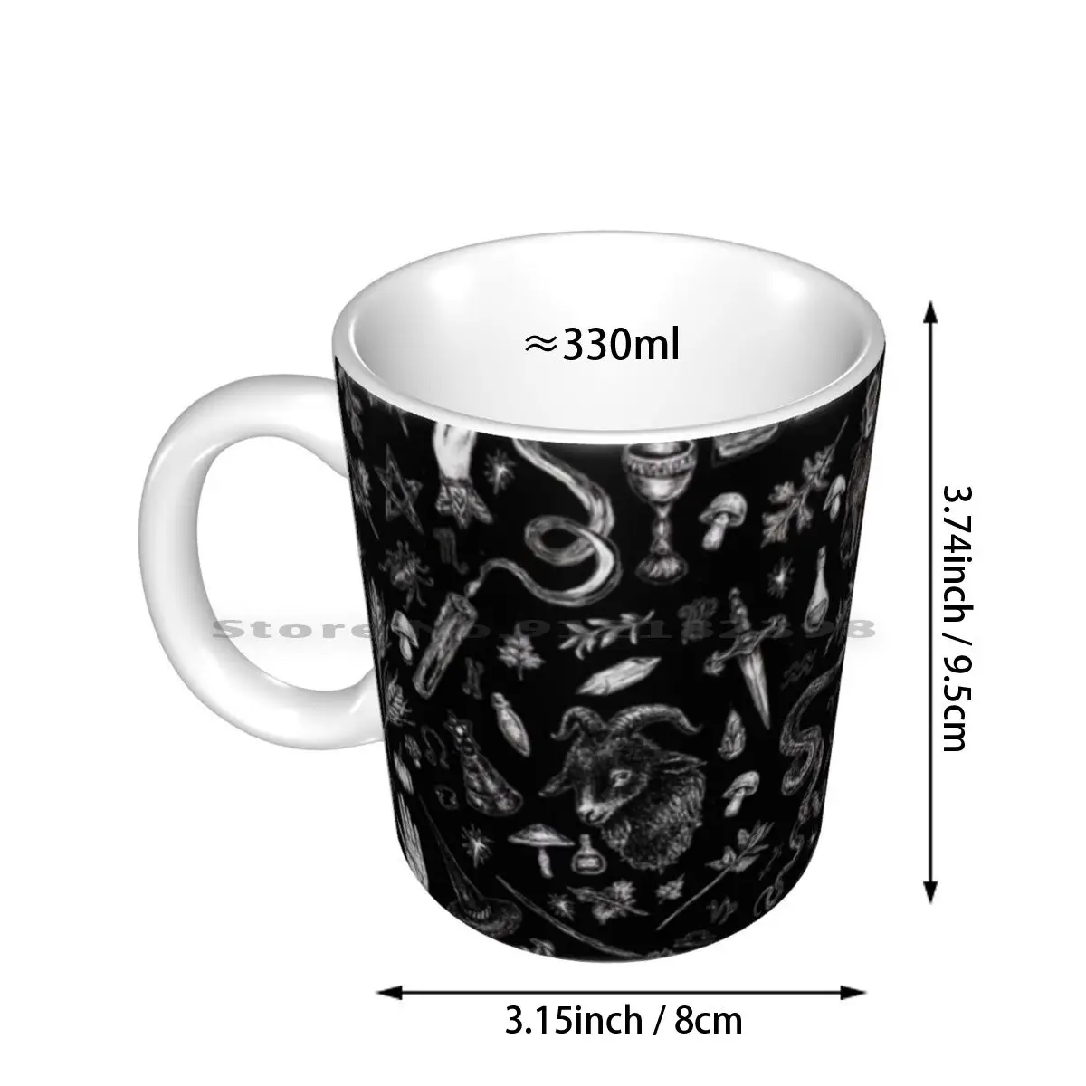 Salem Witch In Black Ceramic Mugs Coffee Cups Milk Tea Mug Witch Halloween Goth Gothic Spooky Cat Wicca Occult Samhain October