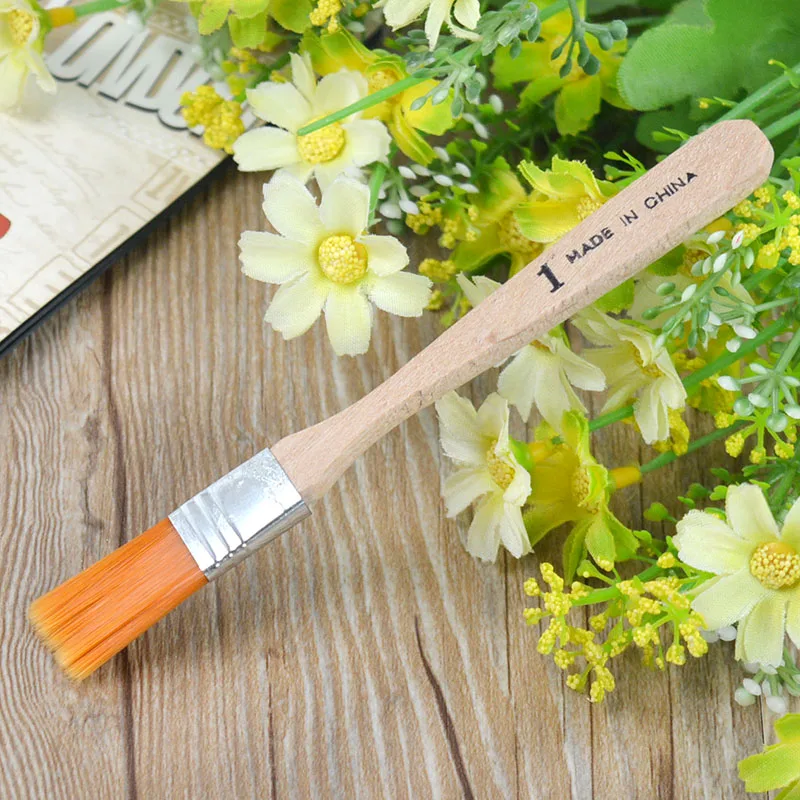 4Pcs Painting Brushes Wooden Handle Nylon Hair Acrylic Oil Painting Brush Kit for Artist Drawing Brush