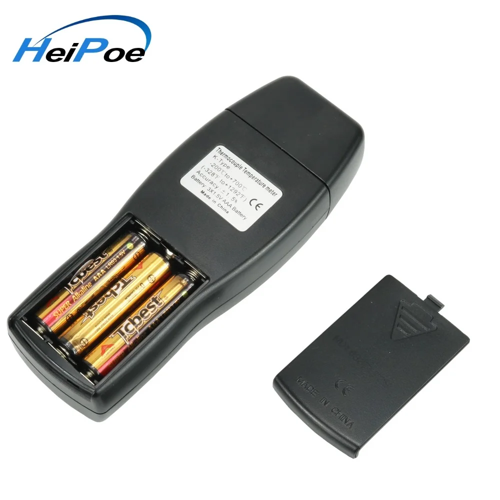 Capteur intelligent de température numérique portable AS857A LCD, 200-700 degrés, Mini thermomètre de Type K