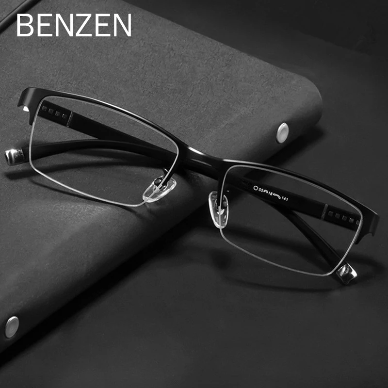 

BENZEN Myopia Optical Glasses Frame Men Ultralight Alloy Prescription Eyeglasses Frame Male Eyewear Frame 5281