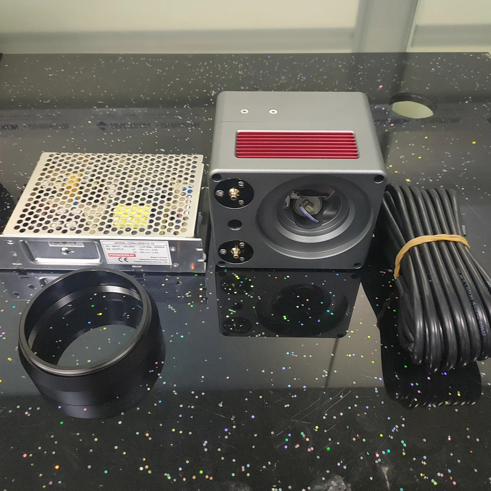 Double Red Light Focusing Galvo Head With DC Power Supply Laser Head For Fiber Laser Marking Machine