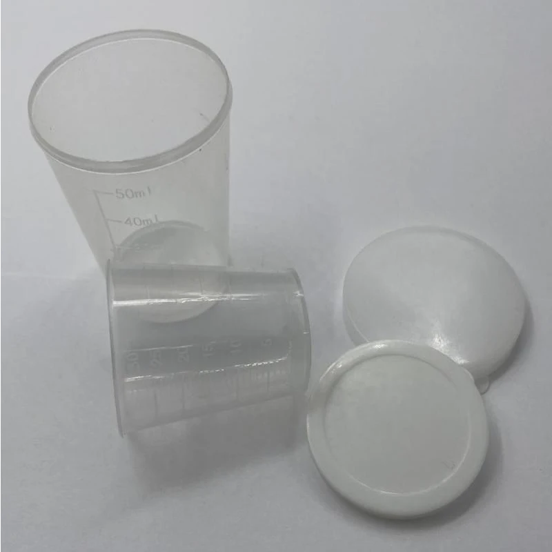 30/50ML Clear Plastic Scaled Sample Cup With Lid Laboratory Kitchen Sample Measuring Cup 10PCS