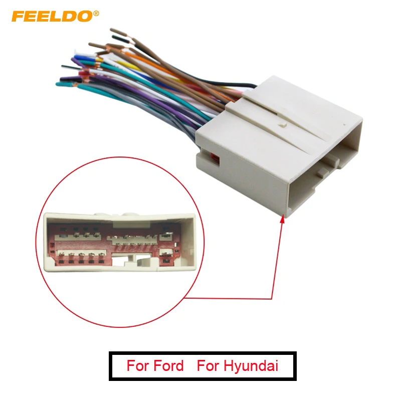 

FEELDO 10Pcs Car Radio CD Player Wiring Harness Audio Stereo Wire Adapter for FORD Install Aftermarket Stereo #FD-1695