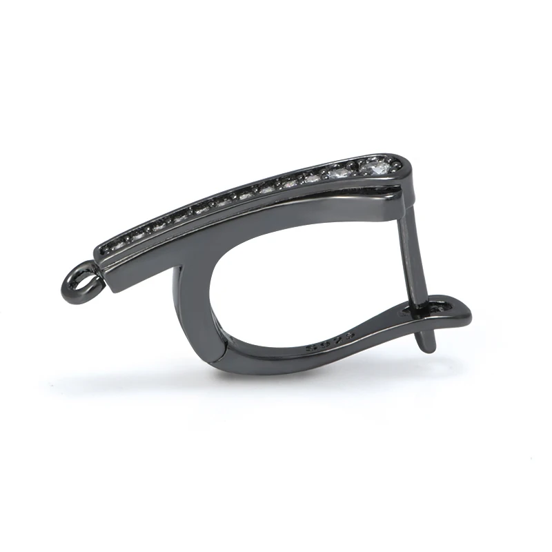 Neue große Ohrringe Verschlüsse Ohrring Haken Erkenntnisse DIY Frau Schmuck Zubehör Messing AAA Zirkon vergoldet 22K Gold